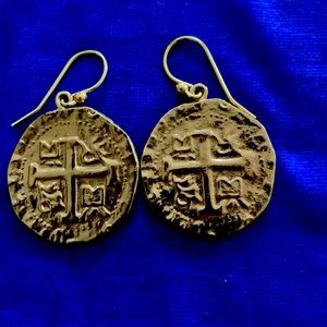 Nwot, golden treasure coin earrings from TSC